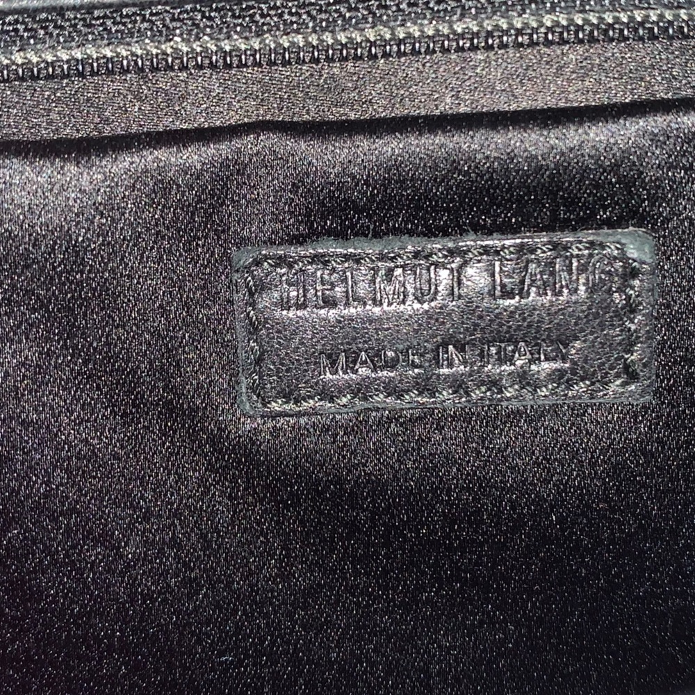 Helmut Lang Black Perforated Leather Clutch w/ Snaps for Strap (strap not inch) - Picture 10 of 16